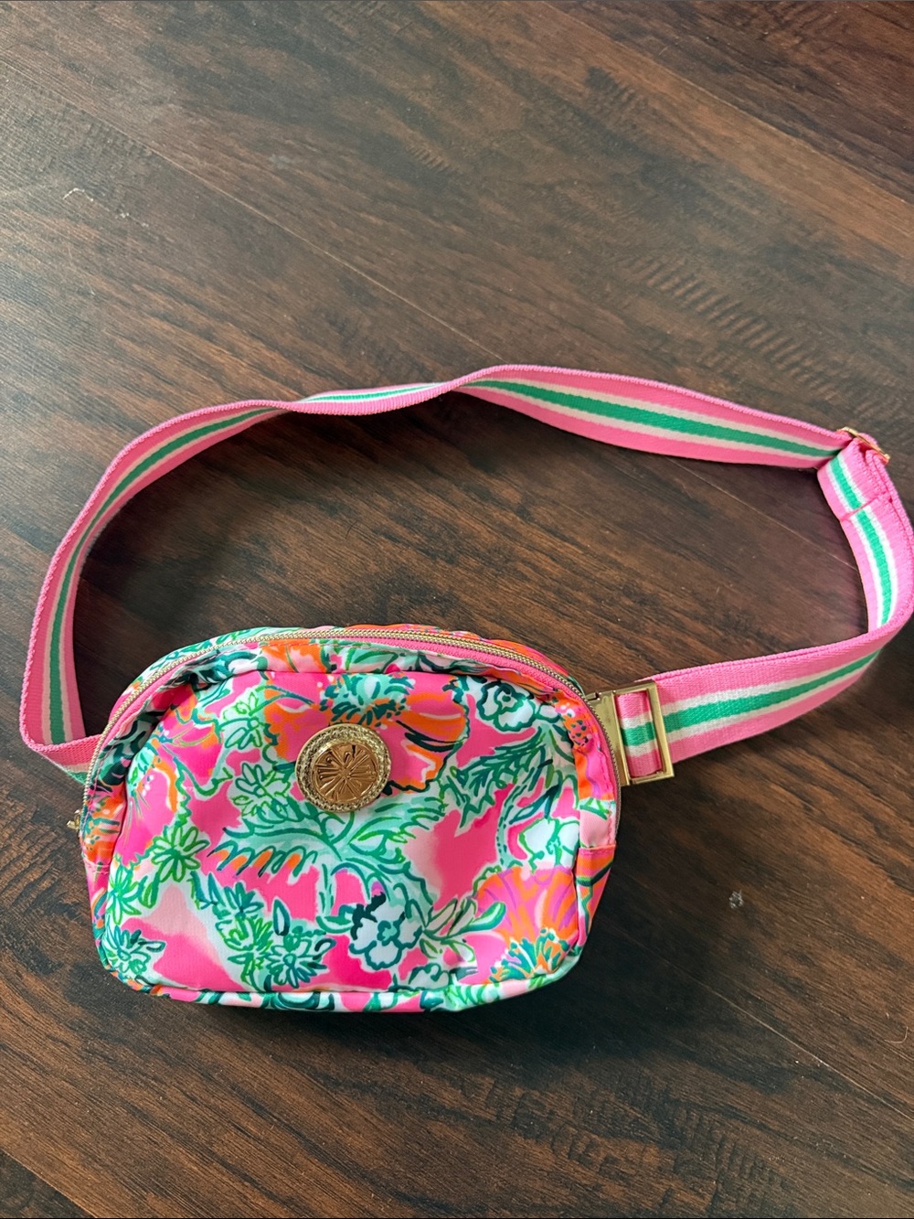 Lilly Pulitzer Floral Pink Crossbody Belt Bag NEW